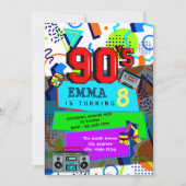 Zurück zur 90er-Party Einladung (Vorderseite)