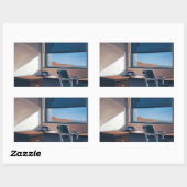 Zurück zur Arbeit 2003 Rechteckiger Aufkleber (Blatt)