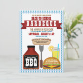 Zurück zur Barbeque-Party Einladung der Schule (Stehend Vorderseite)