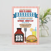 Zurück zur Barbeque-Party Einladung der Schule (Stehend Vorderseite)