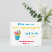 Zurück zur Begrüßungsmitteilung der Schule Postkarte (Stehend Vorderseite)