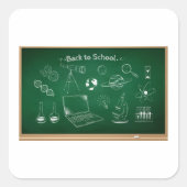 Zurück zur Bildung der Schulwissenschaften Quadratischer Aufkleber (Vorderseite)