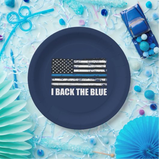 Zurück zur blauen Linie USA Flag MAGA WWG1WA Pappteller (Party)