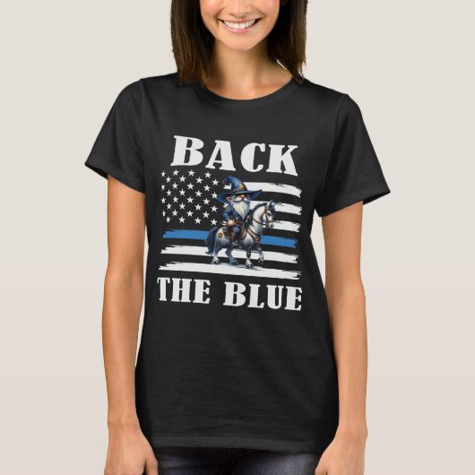 Zurück zur Blue Gnome Mounted Police T-Shirt (Vorderseite)