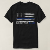 Zurück zur Blue Thin Blue Line American Flag Polic T-Shirt (Design vorne)
