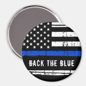 Zurück zur Blue Thin Blue Line-Polizei Magnet (Vorderseite/Rückseite)