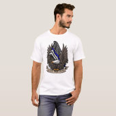 Zurück zur Blue USA Police Blue Line Flag mit Eagl T-Shirt (Vorne ganz)
