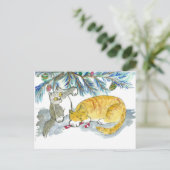 Zurück zur Candy Cane von Kitty Postkarte (Stehend Vorderseite)