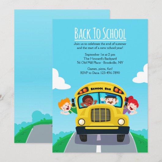 Zurück zur Einladung der Schule (Vorne/Hinten)