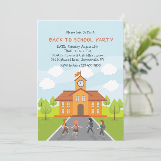 Zurück zur Einladung der Schule (Stehend Vorderseite)