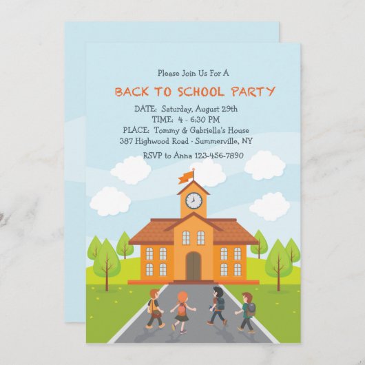 Zurück zur Einladung der Schule (Vorne/Hinten)