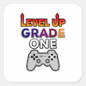 Zurück zur ersten Stufe der Schule Quadratischer Aufkleber (Vorderseite)