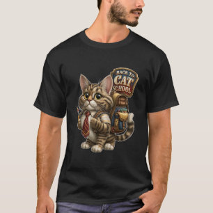 Zurück zur Katzen-Schule Süße Katzen-Schülerin T-Shirt