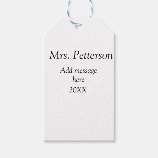 Zurück zur Lehrerbewertung Jahr für Jahr Geschenkanhänger (Vorderseite)