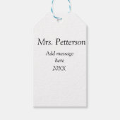 Zurück zur Lehrerbewertung Jahr für Jahr Geschenkanhänger (Vorderseite)