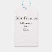 Zurück zur Lehrerbewertung Jahr für Jahr Geschenkanhänger (Rückseite)