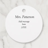 Zurück zur Lehrerbewertung Jahr für Jahr Geschenkanhänger (Rückseite)