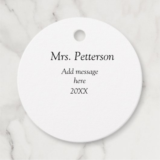 Zurück zur Lehrerbewertung Jahr für Jahr Geschenkanhänger (Vorderseite)