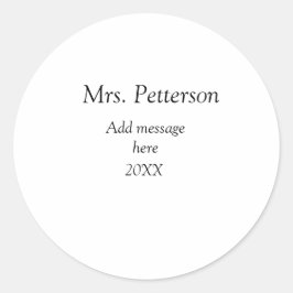 Zurück zur Lehrerbewertung Jahr für Jahr Runder Aufkleber