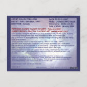 Zurück zur Light Artist Collector Card Postkarte (Rückseite)