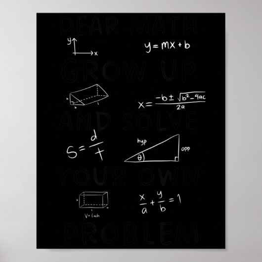 Zurück zur Mathematik in der Schule für Mädchen Ju Poster (Vorne)
