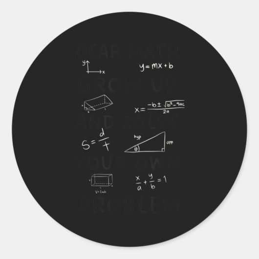 Zurück zur Mathematik in der Schule für Mädchen Ju Runder Aufkleber (Vorderseite)
