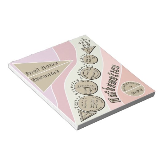 Zurück zur Mathematik Notizblock (angewinkelt)