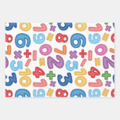 Zurück zur Mathematik und Zahlen Set von 3 Geschenkpapier Set (Vorderseite 2)