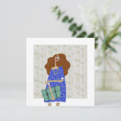 Zurück zur Mode-Illustration in der Schule Einladung (Stehend Vorderseite)