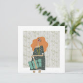 Zurück zur Mode-Illustration in der Schule Einladung (Stehend Vorderseite)