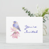 Zurück zur Natur, Bluebird, Bird, Birthday Party Einladung (Stehend Vorderseite)