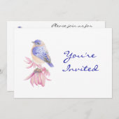 Zurück zur Natur, Bluebird, Bird, Birthday Party Einladung (Vorne/Hinten)
