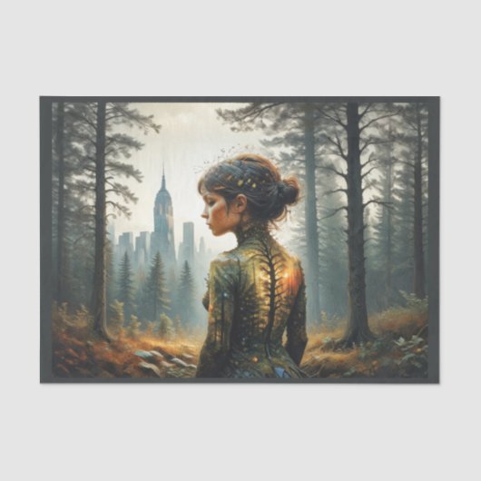 Zurück zur Natur: Mädchen. Seidenpapier (Vorderseite)