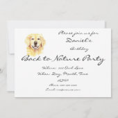 Zurück zur Natur Wasserfarbe Golden Retriever Dog Einladung (Rückseite)