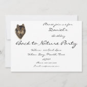 Zurück zur Natur, Wolf, Tier zum Geburtstag einlad Einladung (Rückseite)