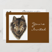 Zurück zur Natur, Wolf, Tier zum Geburtstag einlad Einladung (Vorne/Hinten)