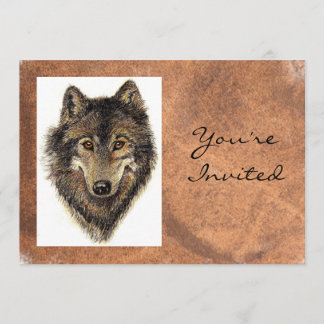 Zurück zur Natur, Wolf, Tier zum Geburtstag einlad Einladung