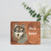 Zurück zur Natur, Wolf, tierisches Party einladen Einladung (Stehend Vorderseite)