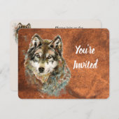 Zurück zur Natur, Wolf, tierisches Party einladen Einladung (Vorne/Hinten)