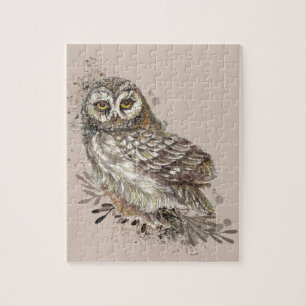 Zurück zur Natur, zu Eule, Vögeln, zur Geburtstags Puzzle