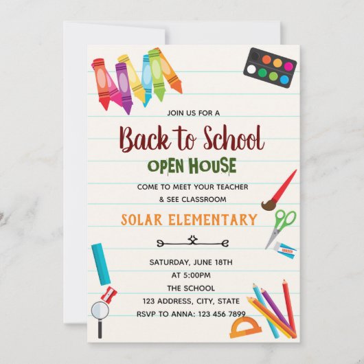 Zurück zur offenen Schule - Einladung (Vorderseite)