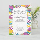 Zurück zur offenen Tür der Schule Einladung (Stehend Vorderseite)