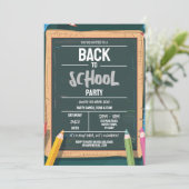 Zurück zur Party-Chalk-Grünen Einladung (Stehend Vorderseite)