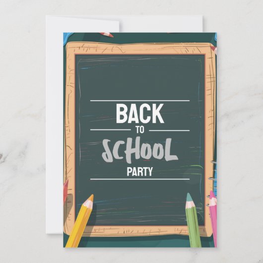 Zurück zur Party-Chalk-Grünen Einladung (Rückseite)