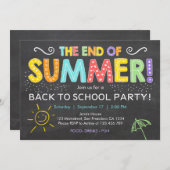 Zurück zur Party Einladung am Ende des Sommers (Vorne/Hinten)