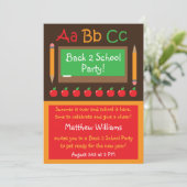 Zurück zur Party Einladung der Schule (Stehend Vorderseite)