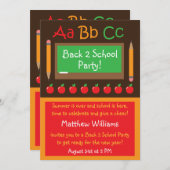 Zurück zur Party Einladung der Schule (Vorne/Hinten)