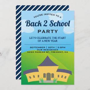 Zurück zur Party Einladung der Schule