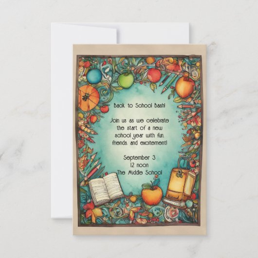 Zurück zur Party Einladung der Schule (Vorderseite)