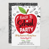 Zurück zur Party Einladung der Schule (Vorne/Hinten)